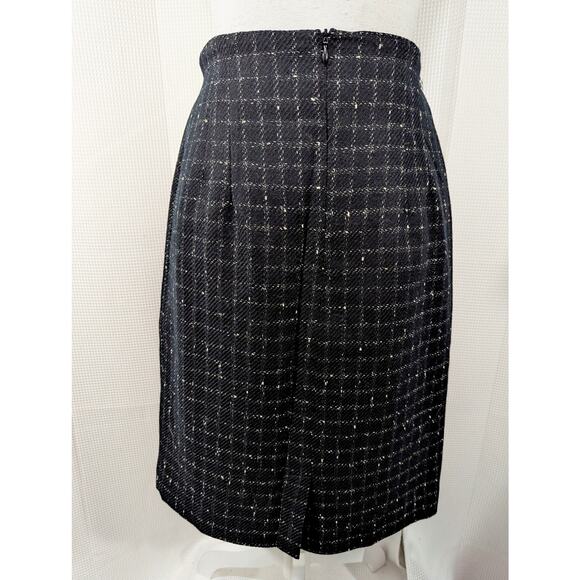 NWOT! JONES NEW YORK! FINE WOOL BLACK/WHITE NUBBY WEAVE PLAID PENCIL SKIRT! SZ 6 - Picture 5 of 8